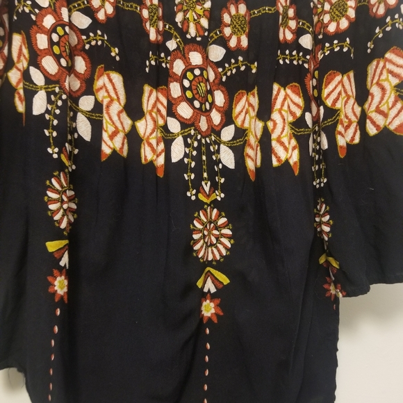 Ganji LA Cold Shoulder Off Shoulder Boho Top SZ Small - Picture 4 of 8